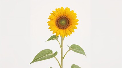 Fototapeta premium Sunflower is a summer feature. Sunflower blooming on a white background.