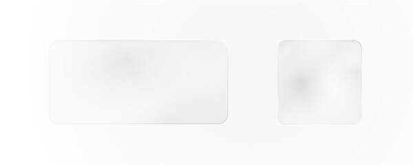 Transparent glass effect, realistic window mockups, mirror set, glass showcase on transparent background, vector png. Glass banner, acrylic smooth surface.	
