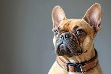 Adorable french bulldog portrait cute puppy with collar dog breed animal photography pet shop puppy