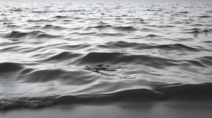 Black and White Abstract Ocean Waves with Textured Horizontal Striped Patterns