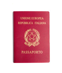  passport of Italy on a white background