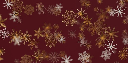 Festive abstract design featuring snowflakes on a rich burgundy backdrop, ideal for holiday designs, winter themes, or seasonal projects.