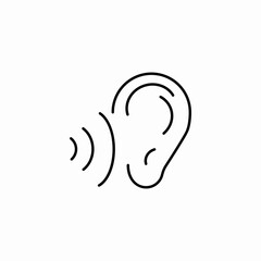 ear hearing soundwaves icon sign vector