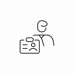 employee identification badge icon sign vector