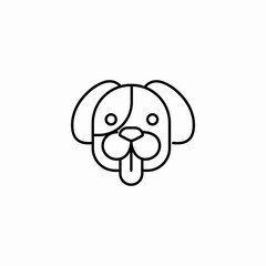 happy tongue dog icon sign vector