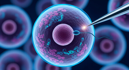 In Vitro Fertilization (IVF) Concept: Egg and Sperm