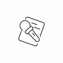 microphone document report icon sign vector