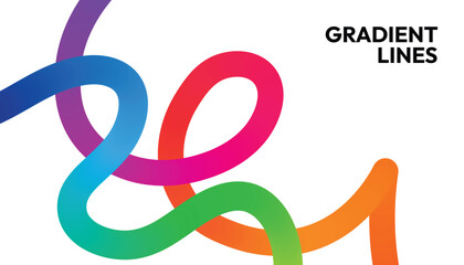 Obraz premium Colorful abstract gradient lines forming a dynamic wave pattern