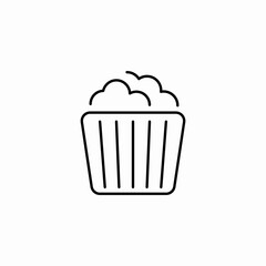 popcorn snack basket icon sign vector