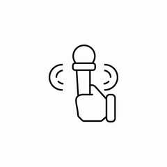 speaking microphone hand icon sign vector