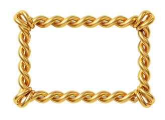 Obraz premium Golden Twisted Frame Metallic Material with a Shiny Golden Finish.