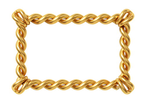 Golden Twisted Frame Metallic Material with a Shiny Golden Finish.