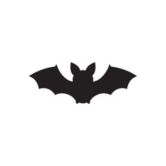 Cute bat silhouette vector flat illustration design on white background