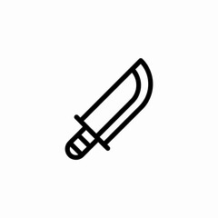 sharp machete fixed blade icon sign vector