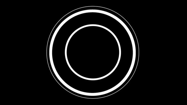 Ripples or Waves on green screen and alpha channel 2D animation (Chroma key and black background). White circle reacts to a click with smooth expansion loop. Explosive Accent Elements Motion Graphic

