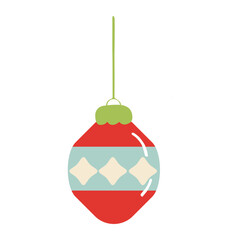 Patterned ornament ball vector, Christmas decoration illustration