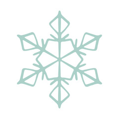 Geometric snowflake vector, festive winter Christmas decoration illustration