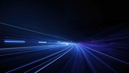 Speed Motion Abstract Background in the Dark Night, Light Lines