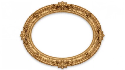 Fototapeta premium Gold vintage frame on white background, including clipping path