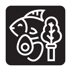 paleo friendly black line icon for digital and print projects.  Minimal clean icons for apps and websites.