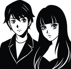 vector illustration of a young couple