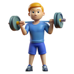 Obraz premium 3d man with dumbbell