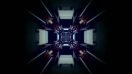 Seamless tunnel video loop creating a dynamic visual experience with rotating elements and glowing lights