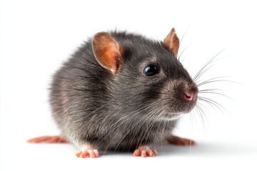 Isolated Rat With Copy Space