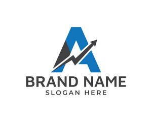 Letter a logo design with arrow isolated on white background a creative and modern logo for your business or brand this logo is perfect for any company or organization