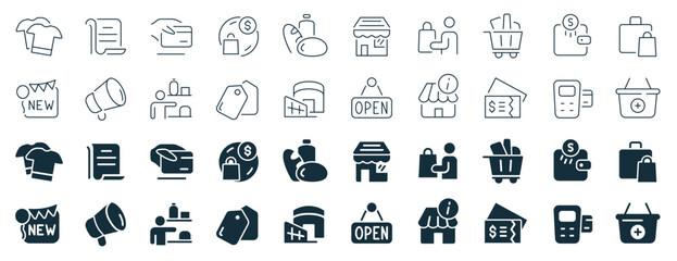 Shopping excellent icons collection in two different styles