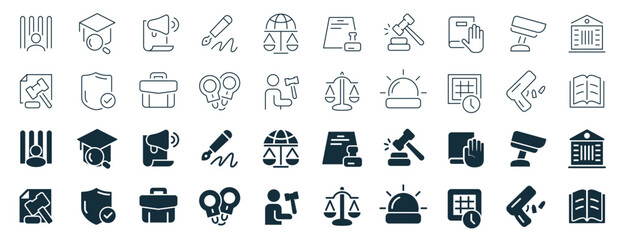 Law and justice excellent icons collection in two different styles