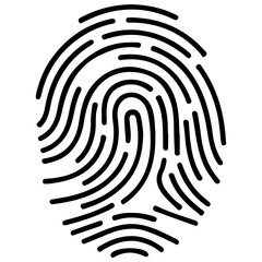 Black Fingerprint Icon – Bio-metric Security & Identity Symbol