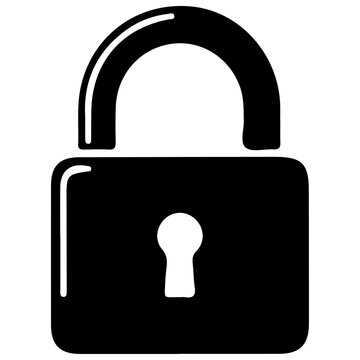 Black Padlock Icon &ndash; Simple Locked Security Glyph, Minimal Black Lock Icon &ndash; Secure & Privacy Symbol, security, privacy, login, password, cybersecurity, and protection concepts in web, app, and UI/UX