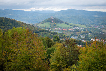 Calvary above historical mining town Banska Stiavnica, Slovakia