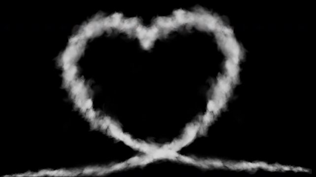 Clouds to make heart animation overlay HD 4K 