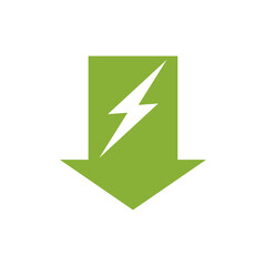  Energy reduction icon isolated on white background