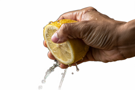 hand holding a yellow lemon 