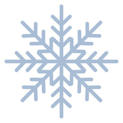 flat snowflake icon winter blue holiday decoration intricate cold season festive vector illustration