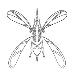 Illustration Vector Graphic Of Simple Steam Punk Mosquito Hand Drawing Perfect for Coloring Book Page