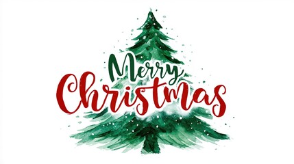 Merry Christmas Greeting With a Decorated Tree and Festive Colors for Holiday Cheer