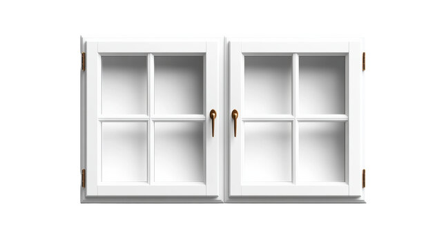 Classic Double-Pane Window on Transparent Background - Powered by Adobe