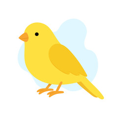 colorful canary with rounded shapes ideal for learning resources, vibrant bird canary illustration featuring sunny yellow canary with smooth circular forms suitable for educational content