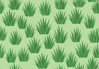 A seamless pattern of green grass tufts on a light green background, creating a natural and organic texture.