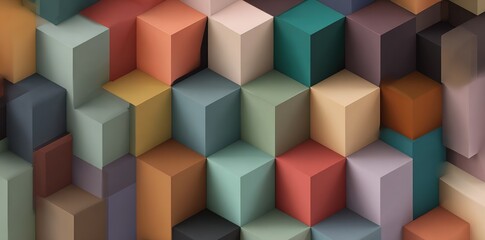 Obraz premium Colorful Geometric Blocks Pattern Background