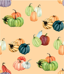 seamless pattern with pumpkins