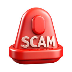 Scam alert siren isolated on transparent background