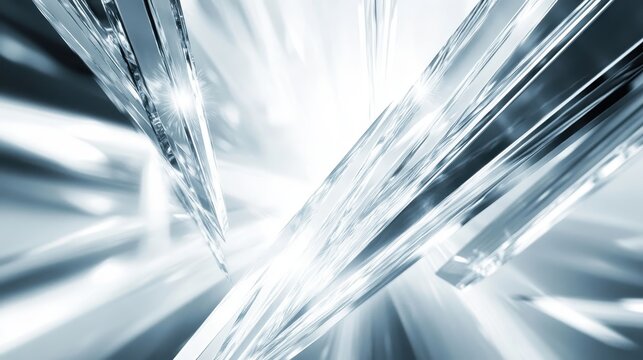 Abstract composition of glistening shards of glass and light