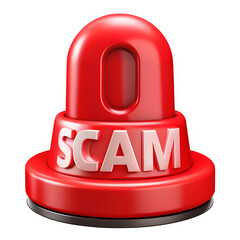 Scam alert siren isolated on transparent background