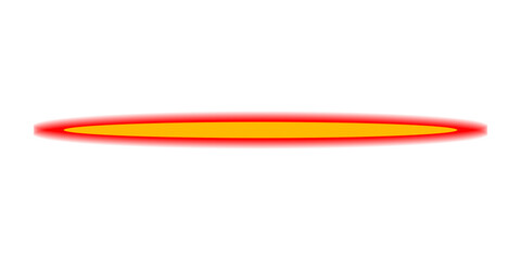 Glowing Neon Oval Ring, Red and Yellow Light Flare for Futuristic Frame on Transparent Background
