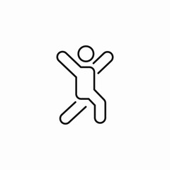 excited jumping happiness icon sign vector